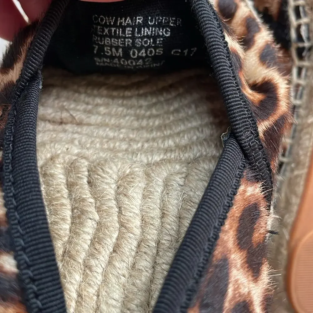 Tory Burch Leopard-print Calf Hair Espadrilles Flats